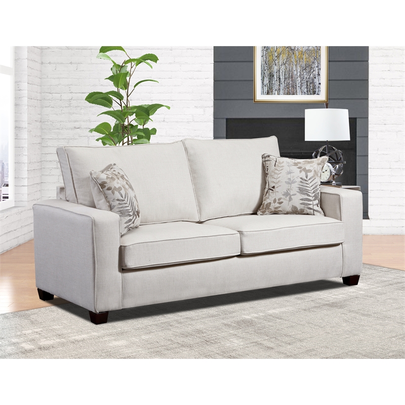 American Furniture Classics Relay Linen Sofa with Two Throw Pillows