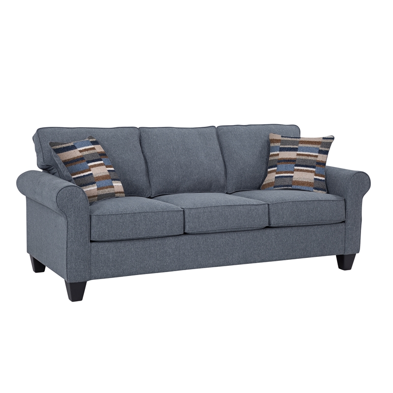 American Furniture Classics Eureka Rolled Arm Sofa with Two Pillows