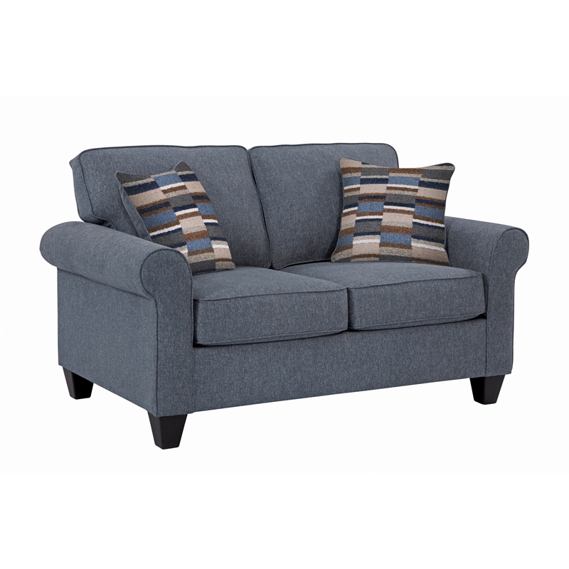 American Furniture Classics Eureka Rolled Arm Loveseat with Two Pillows