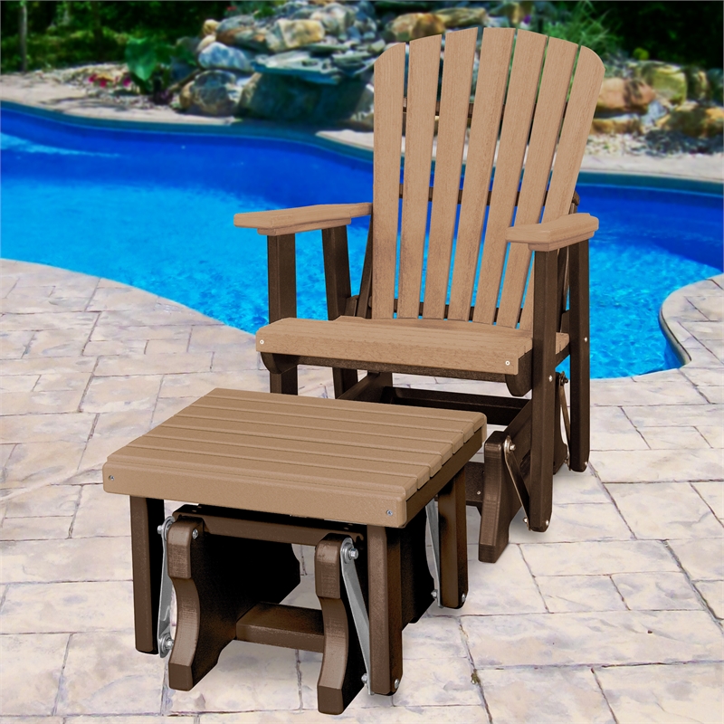 Fan Back Glider and Ottoman Glider in Cedar/Tudor