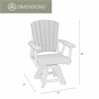 Dining Height Swivel Arm Chair in Weatherwood/White Base