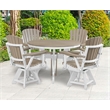 Dining Height Swivel Arm Chair in Weatherwood/White Base