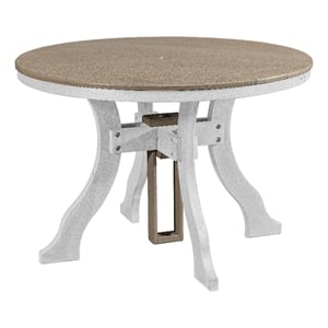 Dining Height Round Table in Weatherwood/White