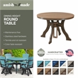 Dining Height Round Table in Aruba Blue/White