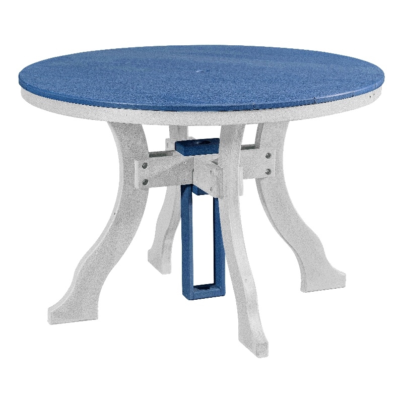 Dining Height Round Table in Blue/White