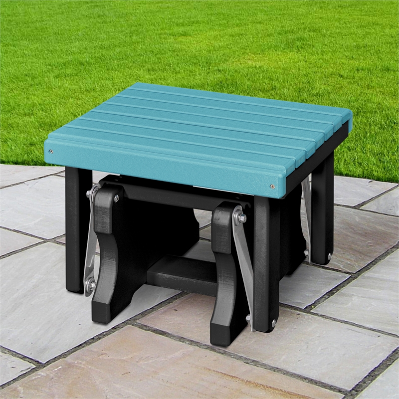 Gliding Ottoman in Aruba Blue/Black