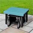 High Density Polyethylene Gliding Ottoman in Aruba Blue and Black
