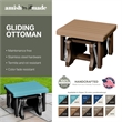 High Density Polyethylene Gliding Ottoman in Aruba Blue and Black