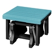 High Density Polyethylene Gliding Ottoman in Aruba Blue and Black