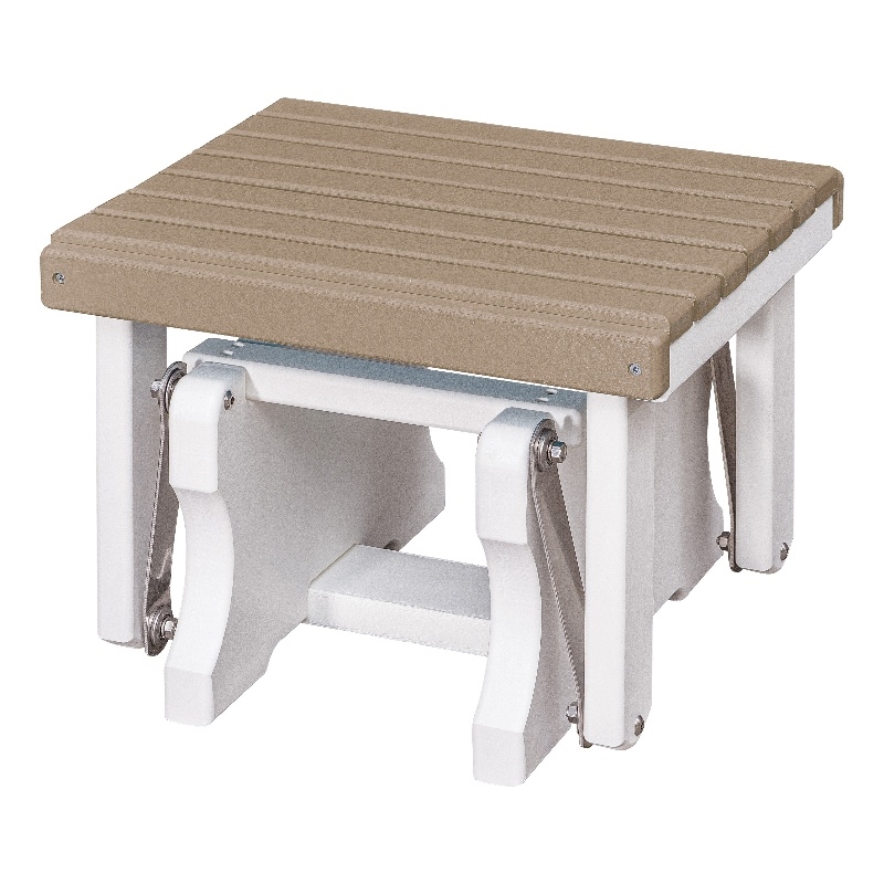 Gliding Ottoman in Weatherwood/White Made in the USA