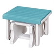 High Density Polyethylene Gliding Ottoman in Aruba Blue and White