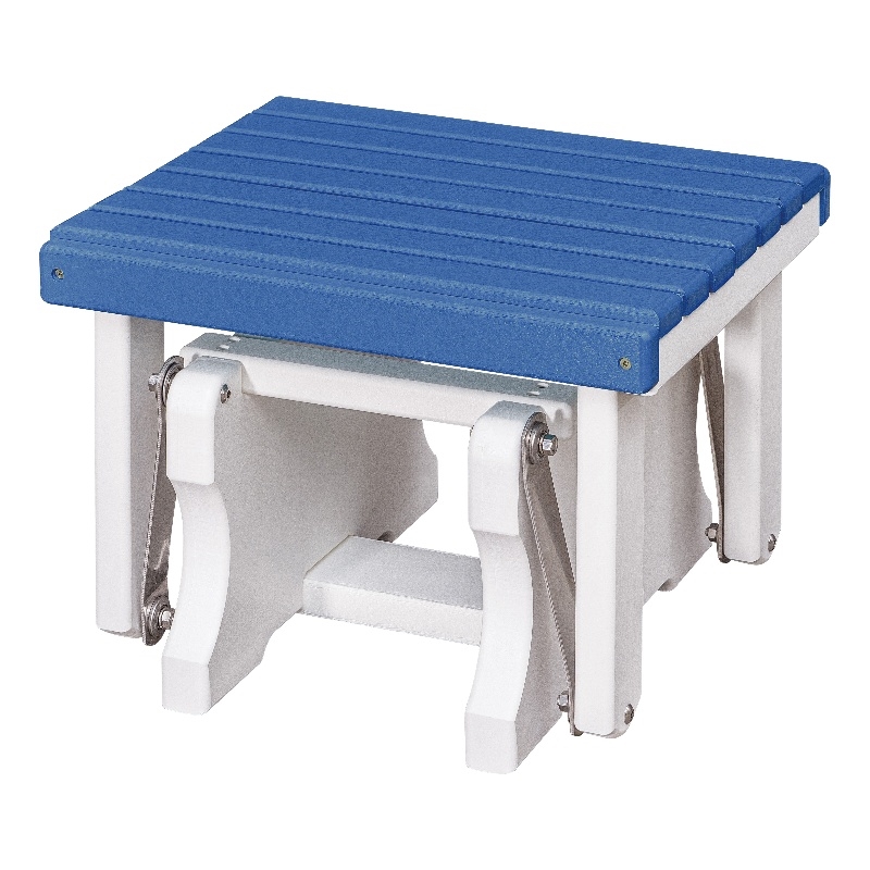 Gliding Ottoman in Blue/White