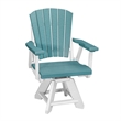 Five Piece Round Dining Height Dining Set in Aruba Blue/White