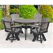 Five Piece Round Dining Height Dining Set in Light Grey/Black