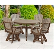 Five Piece Round Dining Height Dining Set in Weatherwood/Tudor