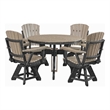 Five Piece Round Dining Height Dining Set in Weatherwood/Black