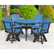 Five Piece Round Dining Height Dining Set in Blue/Black