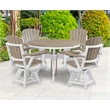 Five Piece Round Dining Height Dining Set in Weatherwood/White