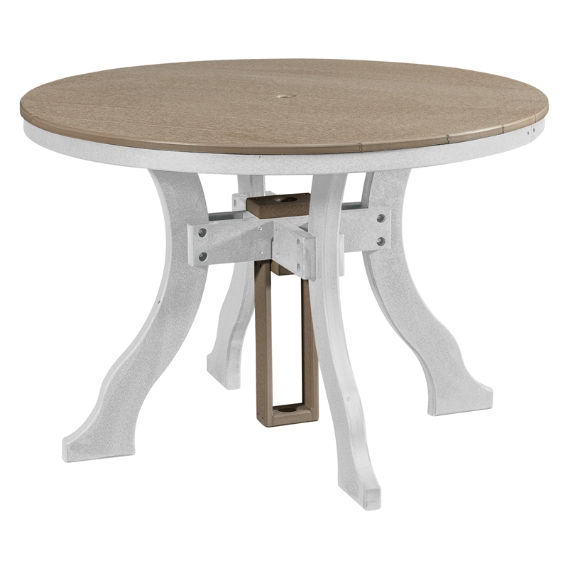 Five Piece Round Dining Height Dining Set in Weatherwood/White