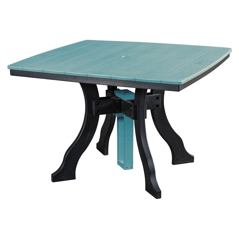 Five Piece Square Dining Height Dining Set in Aruba Blue/Black