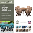 Five Piece Square Counter Height Dining Set in Aruba Blue/White