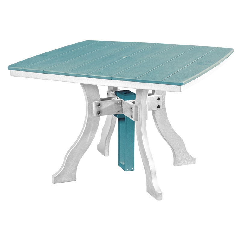 Five Piece Square Counter Height Dining Set in Aruba Blue/White