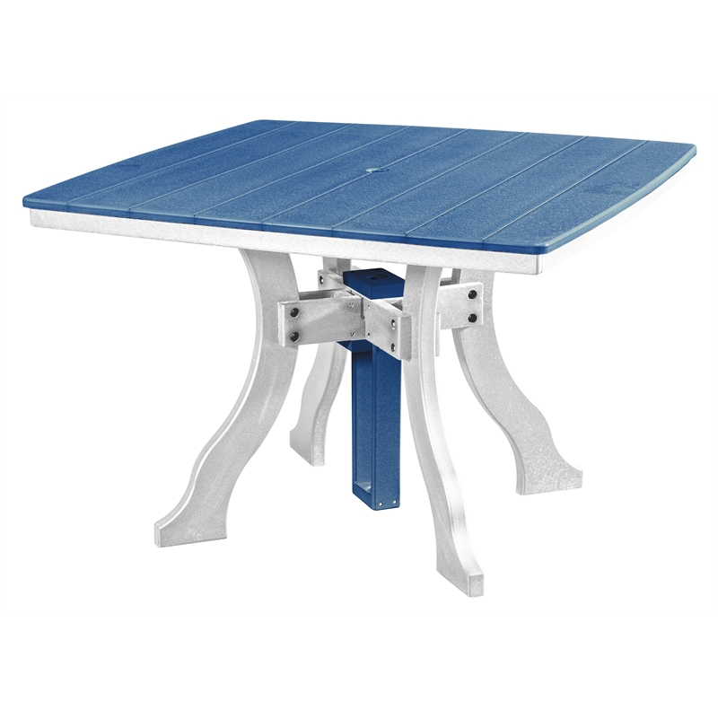Five Piece Square Dining Height Dining Set in Blue/White