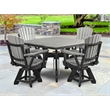 Five Piece Square Dining Height Dining Set in Light Grey/Black