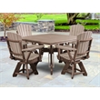 Five Piece Square Dining Height Dining Set in Weatherwood/Tudor