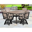 Five Piece Square Dining Height Dining Set in Weatherwood/Black