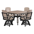 Five Piece Square Dining Height Dining Set in Weatherwood/Black