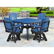 Five Piece Square Dining Height Dining Set in Blue/Black