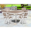 Five Piece Square Dining Height Dining Set in Weatherwood/White