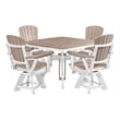 Five Piece Square Dining Height Dining Set in Weatherwood/White