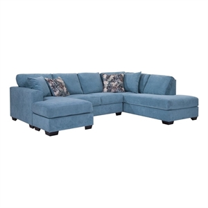 American Furniture Classics Bluebell U Shaped Sectional with 4 Throw Pillows