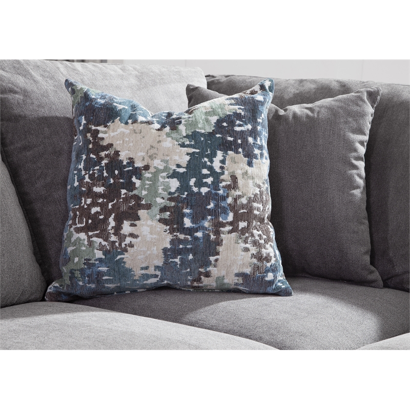 American Furniture Classics Graphite U Shaped Sectional with 4 Throw Pillows