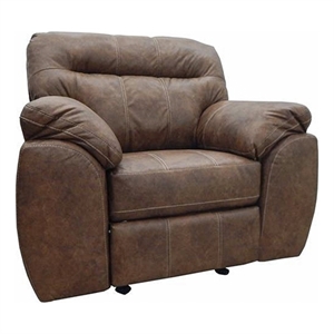 American Furniture Classics Rocker Recliner Chair in Brown Faux Leather