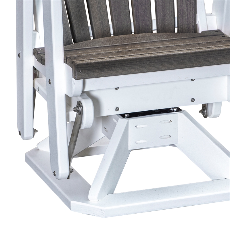 American Furniture Classics Fan Back Swivel Glider in Coastal Gray/White