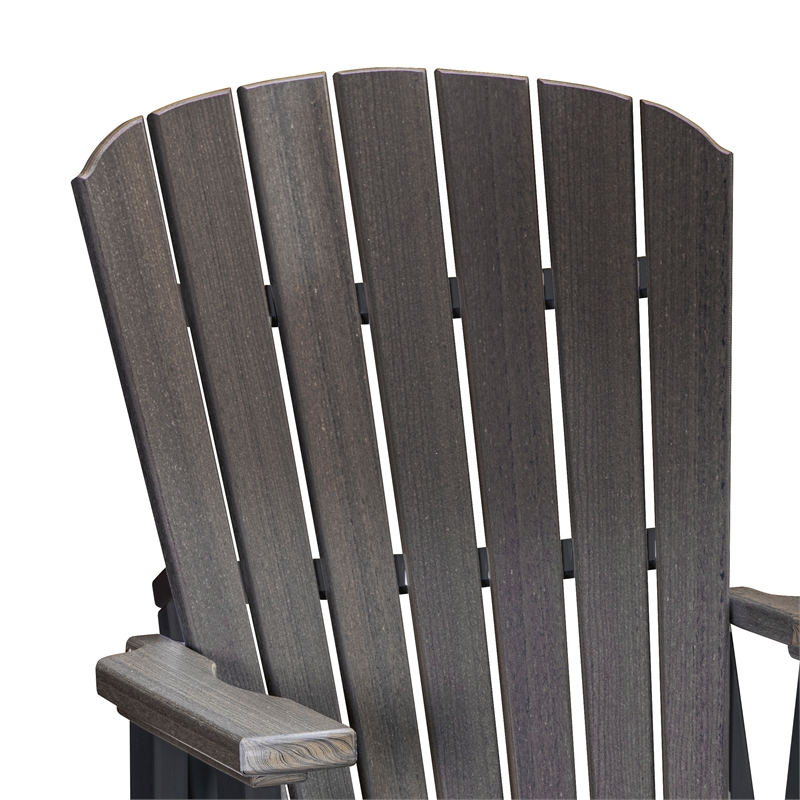 American Furniture Classics Fan Back Swivel Glider in Coastal Gray/Black