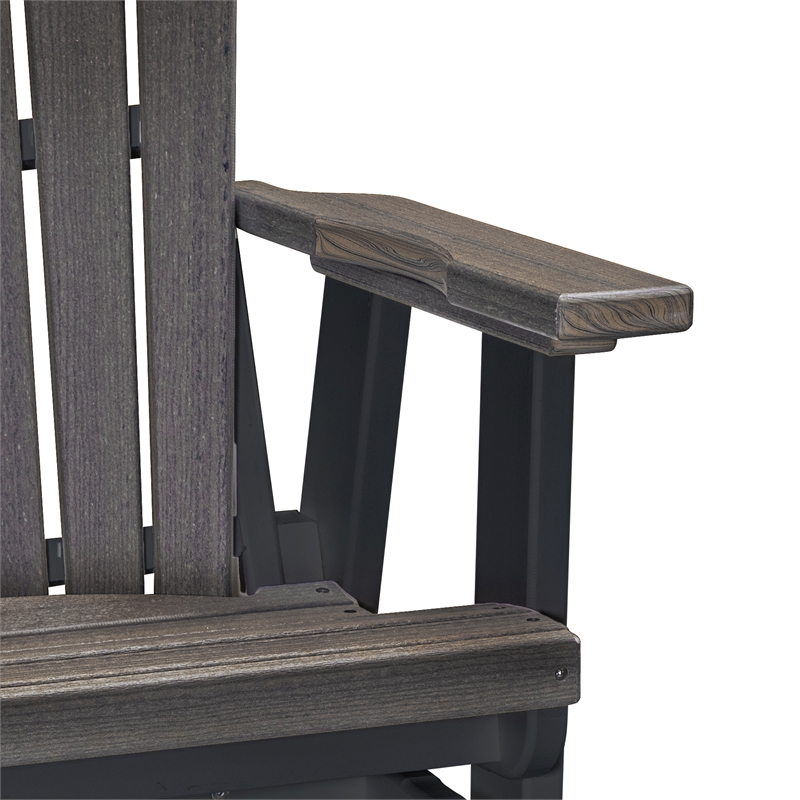 American Furniture Classics Fan Back Swivel Glider in Coastal Gray/Black