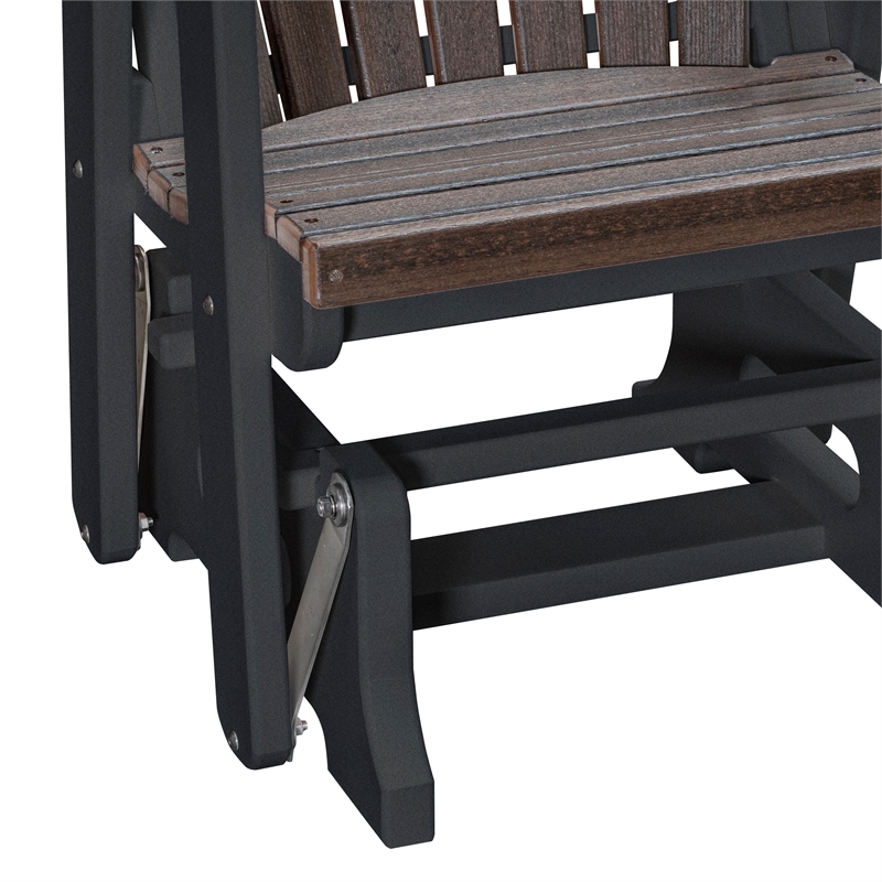 American Furniture Classics Fan Back Glider in Brazilian Walnut/Black