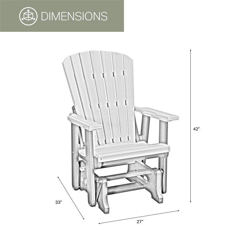 American Furniture Classics Fan Back Glider in Coastal Gray/Black