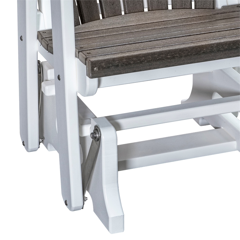 American Furniture Classics Fan Back Glider in Coastal Gray/White