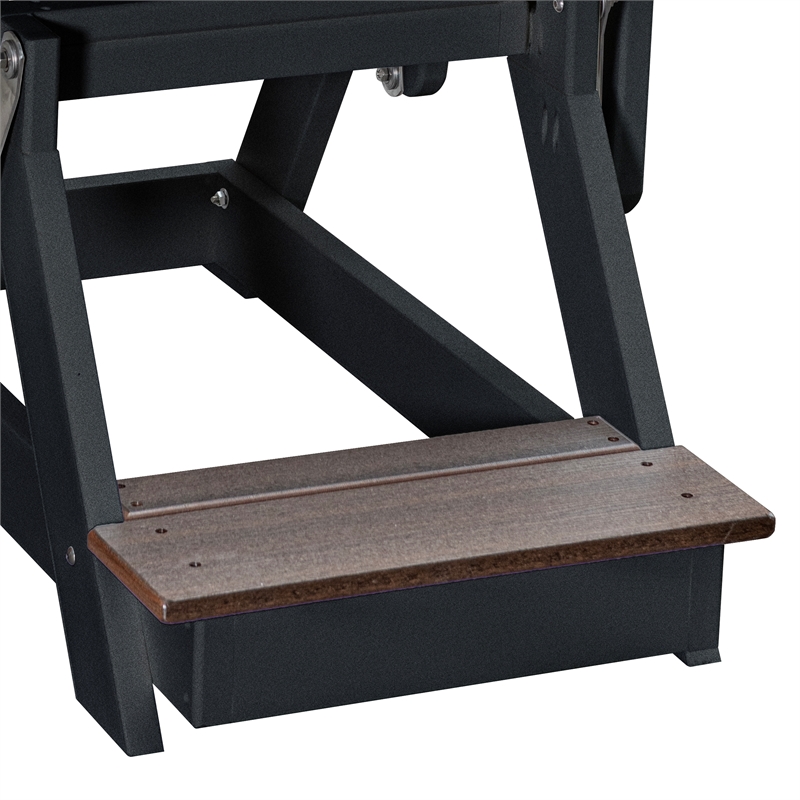 American Furniture Classics Fan Back Balcony Glider in Brazilian Walnut/Black