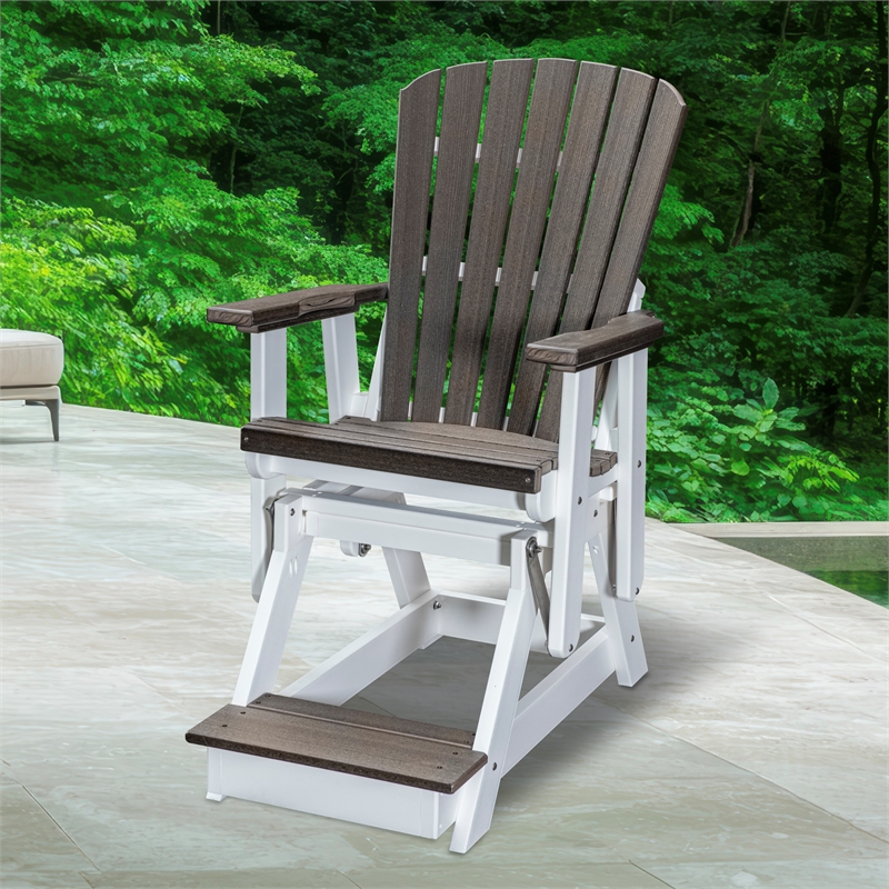 American Furniture Classics Fan Back Balcony Glider in Coastal Gray/White