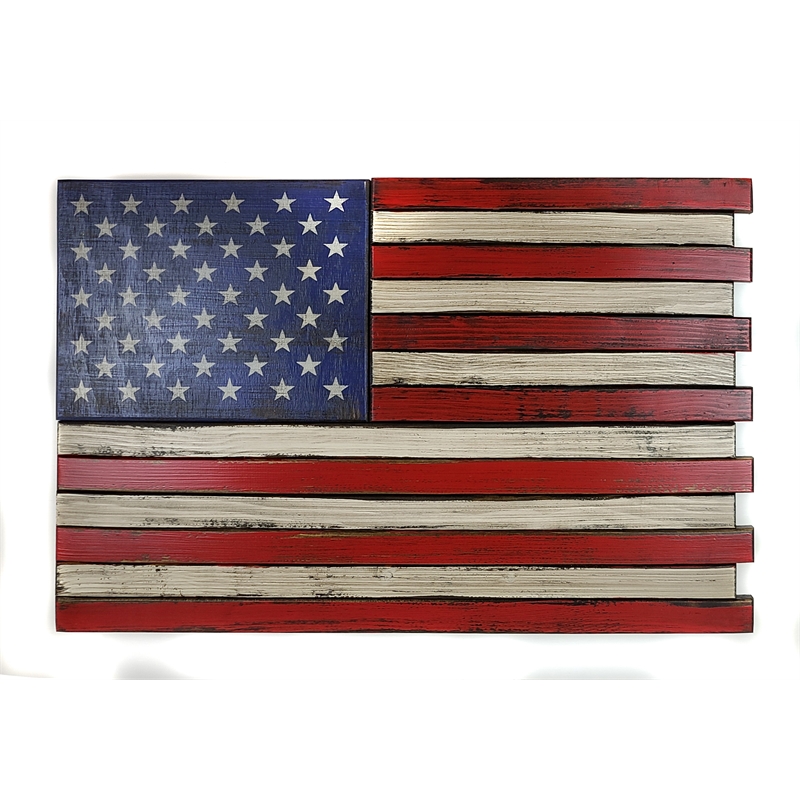 Small American Flag Wall Hanging Gun Concealment with Two Secret Compartments