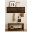 Large Wall Hanging Coat Rack in Dark Walnut with Secret Locking Gun Concealment
