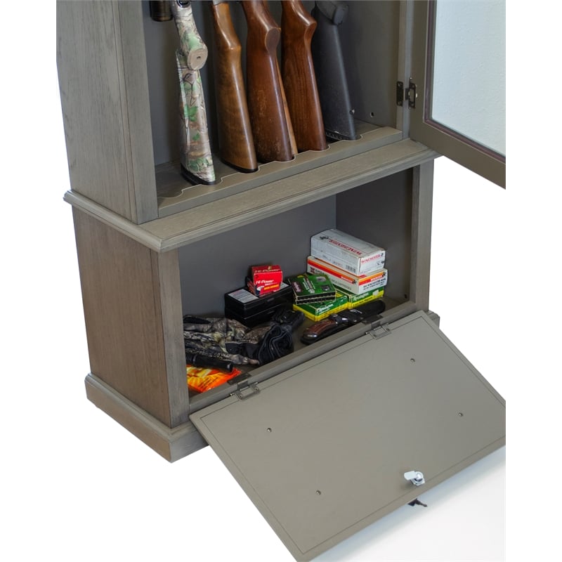 American Furniture Classics Model 860 Classic 12 Gun Cabinet Grey