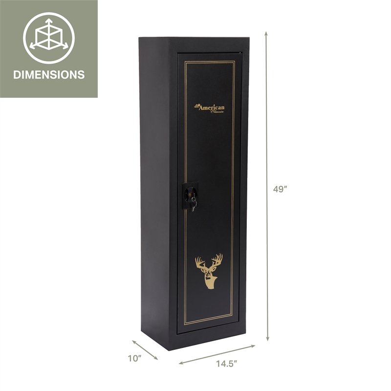 American Furniture Classics Model 901 5 Gun Metal Security Cabinet