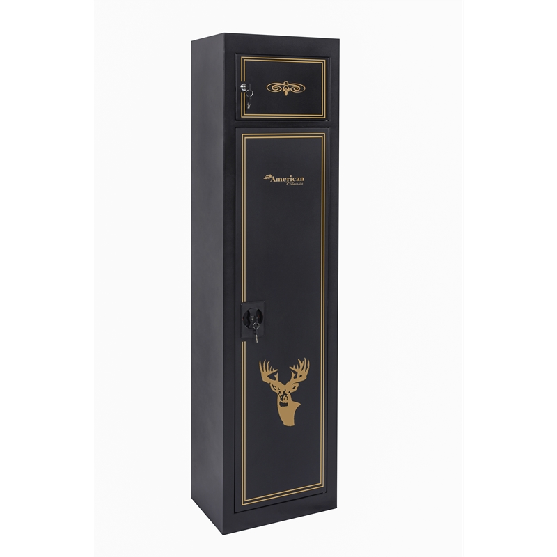 American Furniture Classics Model 906 5 Gun Metal Security Cabinet
